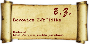 Borovics Zöldike névjegykártya